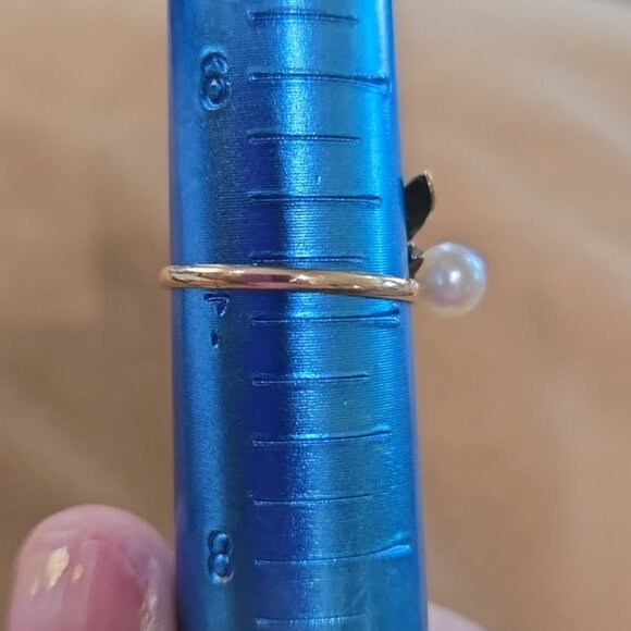 Pearl Ring 14k Yellow Gold 5.5mm Pearl Totel Weight 1.5 grams sz 6.75 - Picture 7 of 7